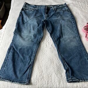 Silver Jeans Elyse Capri Blue Denim